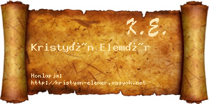 Kristyán Elemér névjegykártya