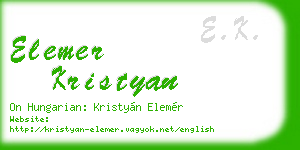 elemer kristyan business card