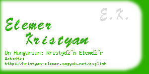 elemer kristyan business card